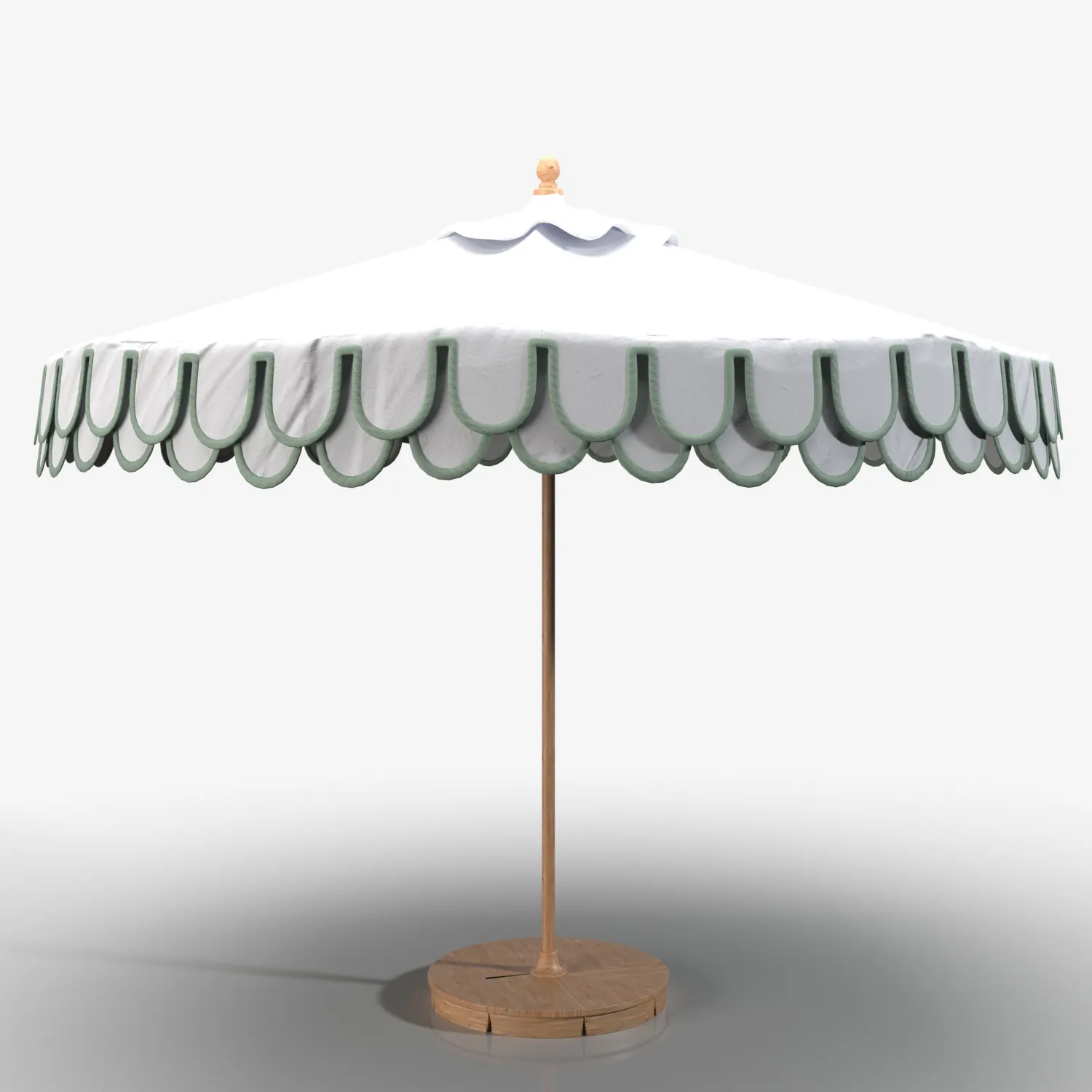 Wood Bottom Frame Outdoor Umbrella PBR 3D Model_06
